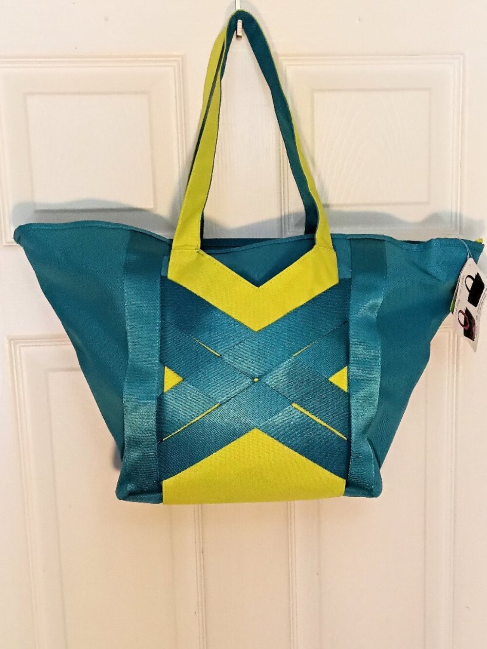 Crocs Active X Teal & Lime Green Sporty Tote Bag - Picture 2 of 9